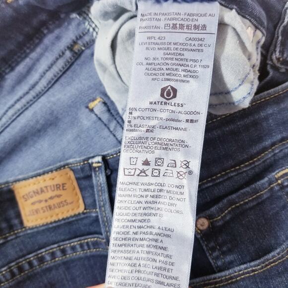 Levi's Strauss Jeans Mid Rise Slim Dark Wash Blue Denim - Picture 12 of 12